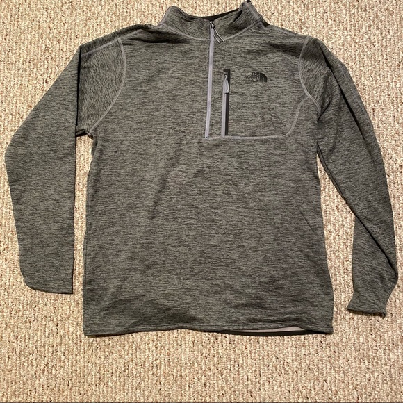 North Face 1/2 Zip Men’s Long Sleeve, Fleece Inside - Picture 2 of 7